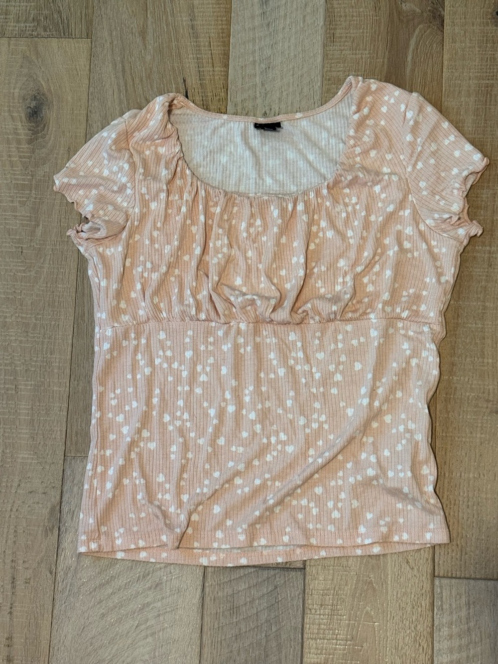 art class Peach Pink Dot-Print Short Sleeve Top